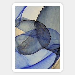 Blue, Grey and Black Abstract Art Sticker